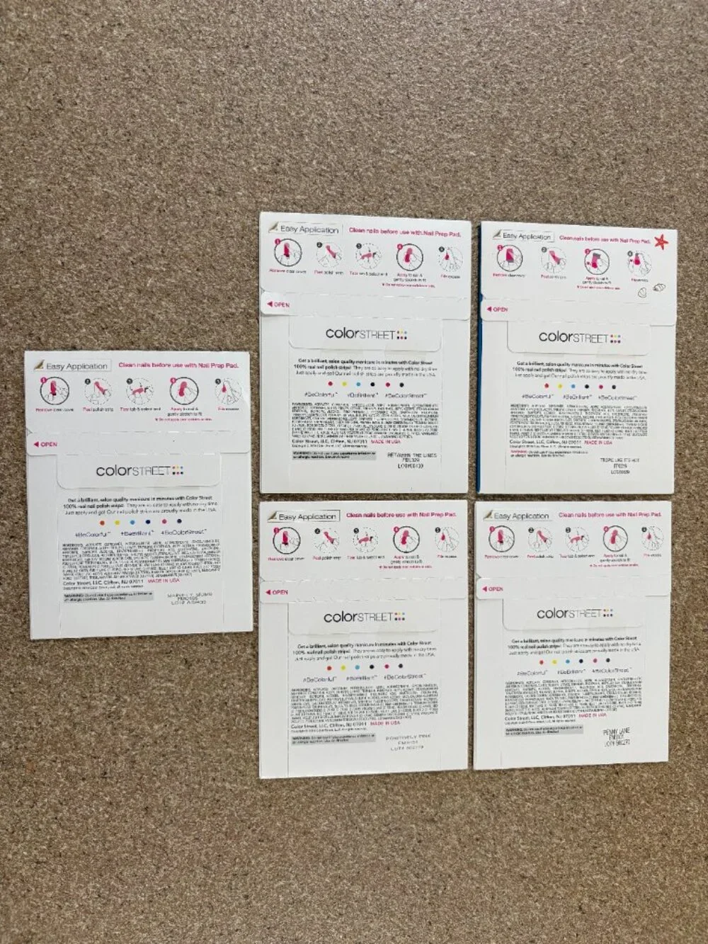 Color Street 100% Real Nail Polish Strips 5ct Combo #4